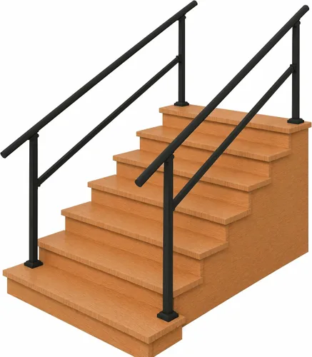 Vista 19 de Metty - Barandillas metálicas de 3 escalones para escalones al aire libre Blanco
