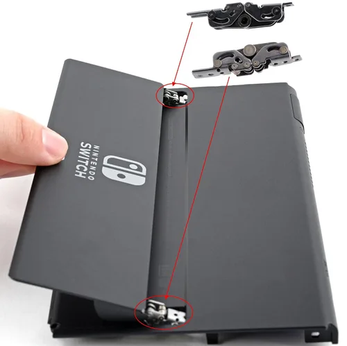 Vista 2 de Deal4GO Left & Right Rear Kickstand Hinge set replacement for Nintendo Switch OLED console 2021 Back Stand Hinges