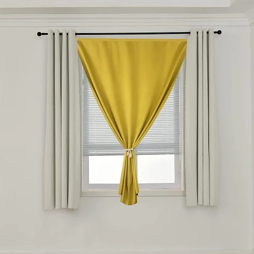 Vista 24 de JILRON Cortina adhesiva 100% opaca, sin taladro, fácil de instalar para persianas de dormitorio, bloqueo de luz