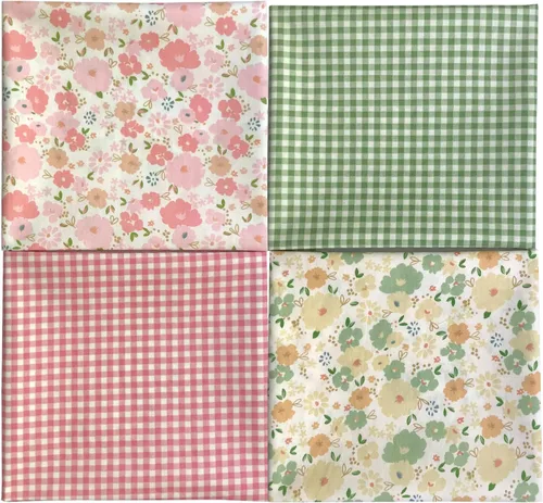 Vista 2 de Levylisa 8 piezas de tela de algodón 100% con estampado floral de 18" x 22" (46cm x 56cm), suministros de costura para acolchado, patchwork