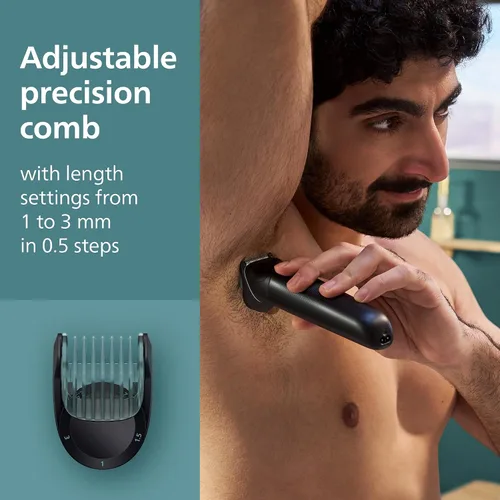 Vista 6 de Philips Norelco Body Groomer 5000, cuerpo y bolas, recortadora y afeitadora Negro - Bg5490/50