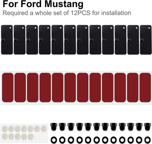 Vista 3 de Sunluway Accesorios de hardware de instalación de rejillas de ventana trasera, cinta de montaje de doble cara 3M para Ford Mustang Dodge Challenger