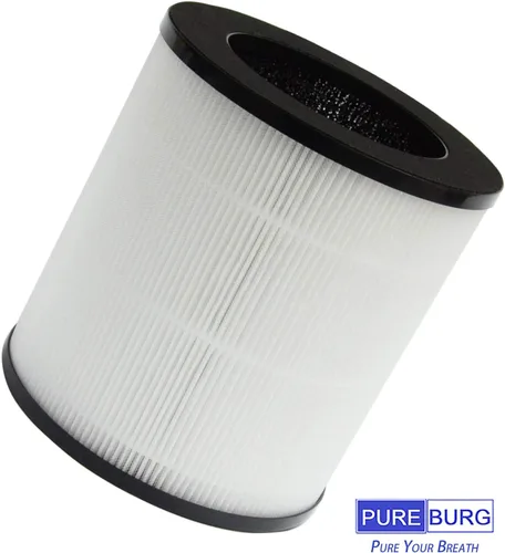 Vista 3 de PUREBURG Filtro de repuesto compatible con el purificador de aire silencioso QUIETPURE KJFC15, paquete de 2 filtros de carbón activado HEPA H13 de 3