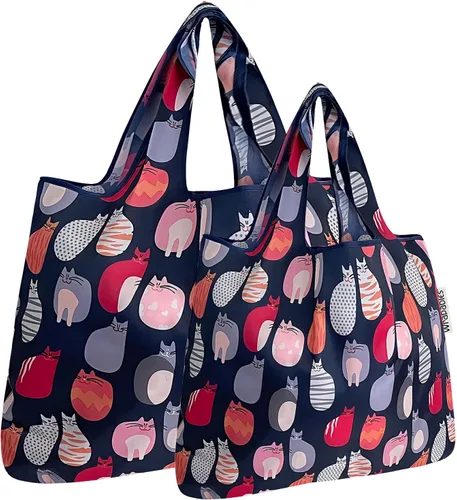 Vista 46 de allydrew Large Foldable Tote Nylon Reusable Grocery Bags