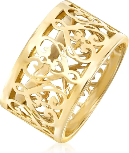 Vista 3 de Ross-Simons Italian 14kt Yellow Gold Filigree Heart Ring
