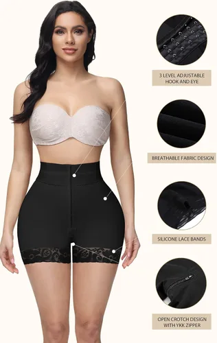 Vista 4 de SHAPSHE Faja moldeadora para mujer, pantalones cortos con control de abdomen, moldeadores de cuerpo, cintura alta, levantadores de glúteos, muslos