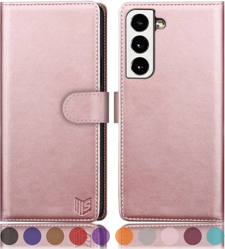 Vista 13 de SUANPOT Funda de piel tipo cartera para Samsung Galaxy S22 con bloqueo RFID, tarjetero para tarjetas de crédito, funda para teléfono con tapa a