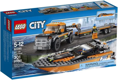 Vista 6 de LEGO City Vehículos grandes con lancha motora, juguete para construir