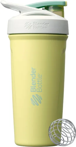 Vista 35 de BlenderBottle Strada Shaker Cup - Botella de agua aislada de acero inoxidable con batidor de alambre, 24 onzas, color negro