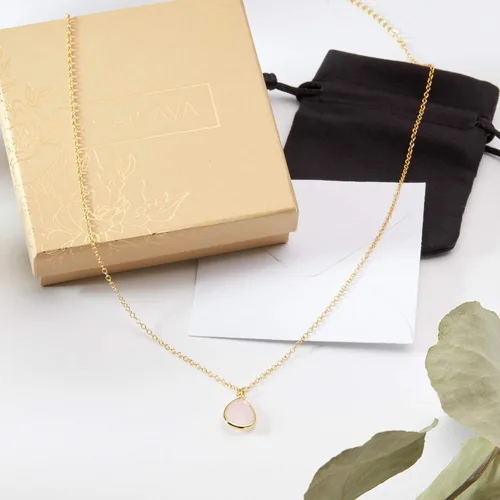 Vista 5 de Dear Ava Collar de regalo para mujeres y niñas, colgante de joyería moderna ajustable, idea de regalo de amor para ella con tarjeta sincera, regalos