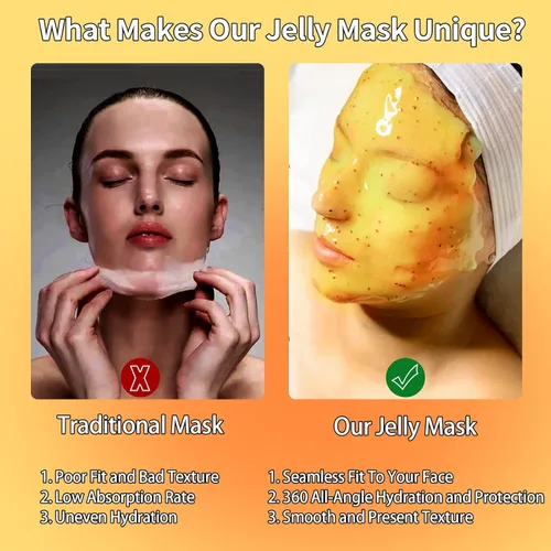 Vista 6 de Mascarilla facial de gelatina de árbol de té de 24 quilates para tratamientos faciales, hidratante, antienvejecimiento y nutritiva, máscaras