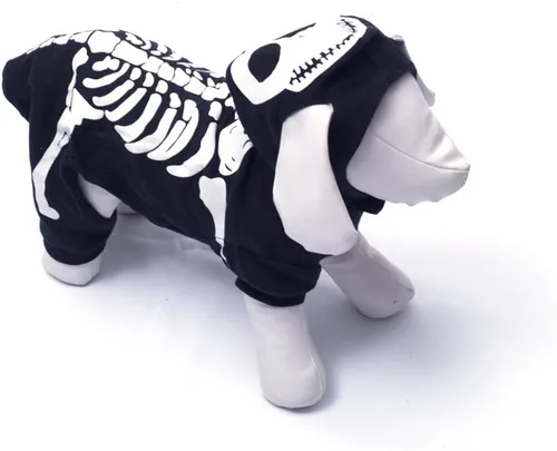 Vista 2 de Casual Canine Disfraz de algodón Glow Bones para perro, talla XS, 8 pulgadas