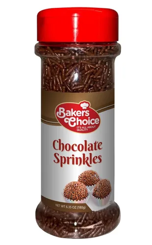 Vista 7 de Bakers Choice Chocolate Sprinkles for Ice Cream Toppings - Chocolate Jimmies Sprinkles for Baking - Dairy Free, Kosher 6.35 oz.