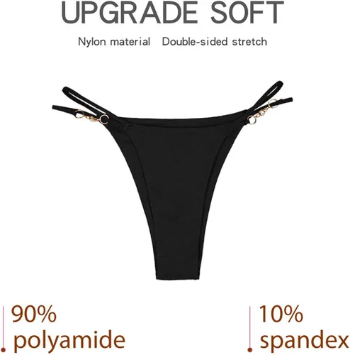 Vista 3 de Banamic Tanga sexy para mujer, bragas con espalda en T y tiro bajo