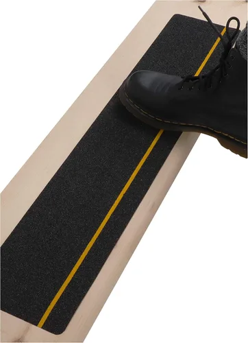 Vista 8 de Cinta antideslizante para escaleras de 6.0 x 30.0 pulgadas - Tiras antideslizantes negras.
