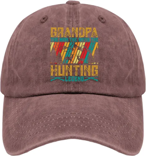 Vista 10 de Dad Hats GGRANDPA The MRN The Myth The Hunting Legend Gorra de béisbol, divertida gorra para hombre Pigmento gris