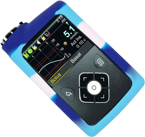 Vista 6 de Medtronic Minimed Premium - Funda suave de silicona para bomba de insulina 530G/630G/640G/670G/770G/780G, color sólido, azul