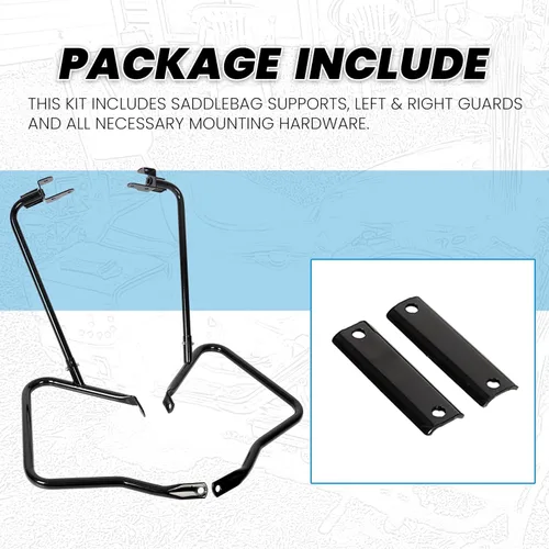 Vista 3 de ECOTRIC Barras protectoras de soporte para alforja compatibles con Harley Davidson Touring Street Road Glide FLH 2014-2024, color negro