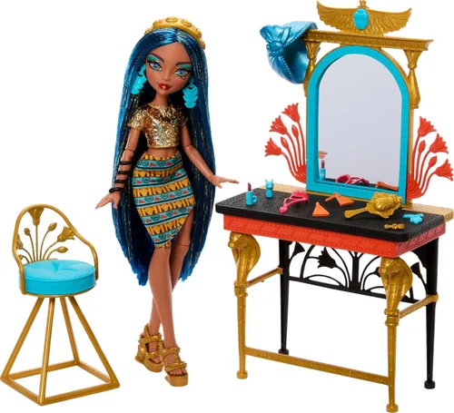 Vista 5 de Monster High Día de Miedo Propio Cleo de Nile Muñeca Set de Juego