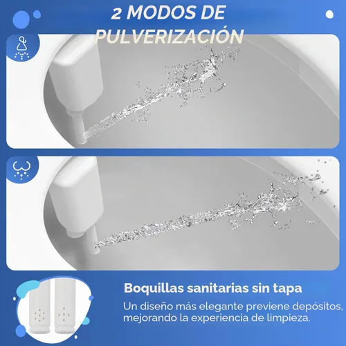 Vista 2 de SAMODRA - Accesorio de bidé ultrafino para inodoro – Doble boquilla (lavado frontal y trasero) Bidés higiénicos para inodoros existentes