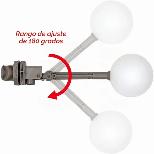 Vista 5 de Válvula de flotador de agua de 2 piezas de 1 pulgada con brazo ajustable válvula de bola de flotador de llenado automático para ganado fuentes