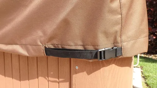 Vista 5 de BeyondNice Tapa resistente para bañera de hidromasaje y spa, 95 x 95 pulgadas, impermeable, poliéster 600D, hebillas ajustables de liberación rápida