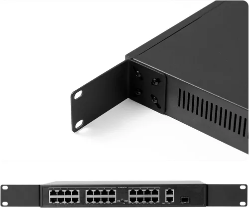 Vista 6 de MokerLink Kit de montaje en rack para interruptores de 12.6 pulgadas, distancia de orificio ajustable de 0.551-1.181 in, montaje de un estante
