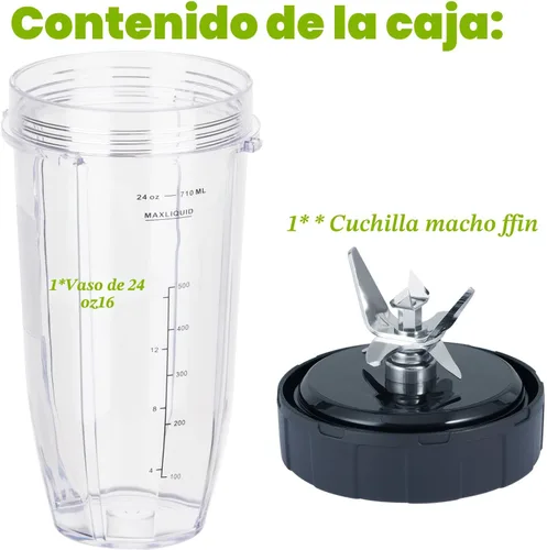 Vista 7 de [Nuevo Modelo] Cuchilla de Repuesto para Licuadora y Accesorios de Vaso de 24 Onzas, Solo Compatible con Nutri Ninja SS150, SS151, SS300, SS350