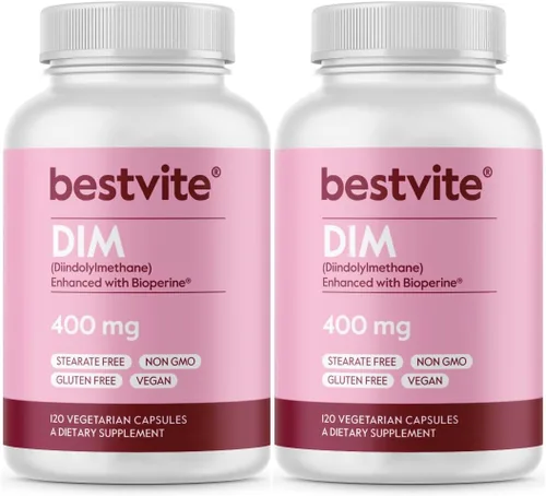 Vista 8 de BESTVITE DIM (diindolilmetano) 400 mg con bioperina (120 cápsulas vegetarianas) - Sin estearatos - Sin gelatina - Vegano - Sin OMG - Sin gluten
