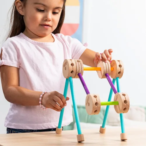 Vista 7 de Tinkertoy - Juego de construcción retro en lata - 50 piezas