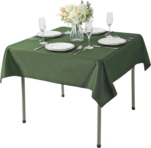 Vista 105 de Mantel rectangular de tela de poliéster lavable de 60 x 120 pulgadas, para decoración de bodas, fiestas, comedores, banquetes