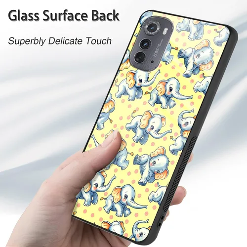 Vista 270 de Funda para Motorola Moto Edge 2022, cubierta trasera de vidrio templado con protector de pantalla, funda protectora a prueba de golpes para Motorola