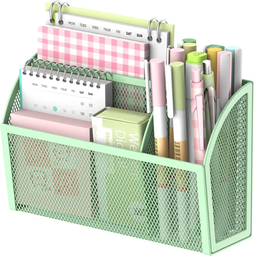 Vista 11 de DALTACK Soporte magnético para lápices, estante de malla de 3 rejillas para pizarra blanca, refrigerador y casillero, organizador para el hogar