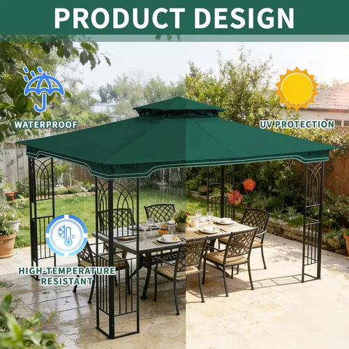 Vista 4 de SCOCANOPY Toldo de Repuesto para Cenador para Cenador de Patio Regency II de 10 x 12 pies, Modelo L-GZ798PST,A101004104,A101004105,(Verde Bosque)