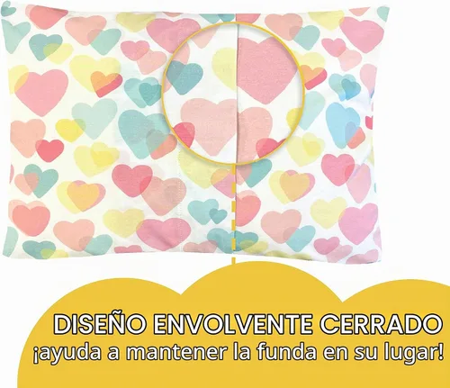 Vista 2 de Little Sleepy Head Funda de almohada para niños pequeños, 100% algodón y funda de almohada hipoalergénica para almohada de niños pequeños, funda