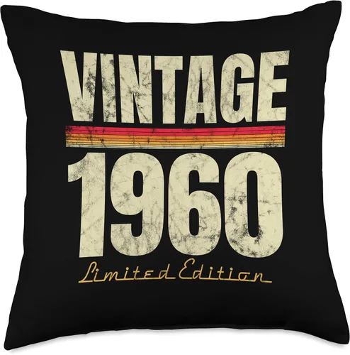 Vista 5 de Retro Est 1960 Limited Edition Born in 1960 Gifts 64th Birthday Vintage 64 Year Old Est 1960 LimitedEdition - Almohada de 16 x 16 pulgadas