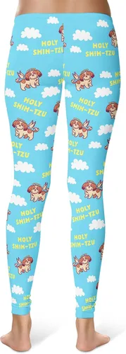 Vista 2 de Crazy Dog T-Shirts Leggings divertidos para mujer, lindas mallas elásticas para mujer, pantalones de entrenamiento para correr, yoga