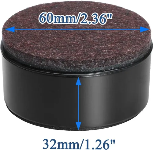 Vista 2 de Bonsicoky 4 elevadores de cama autoadhesivos para muebles, redondos, resistentes de acero al carbono, para mesa de sofá, añaden 1.2 pulgadas
