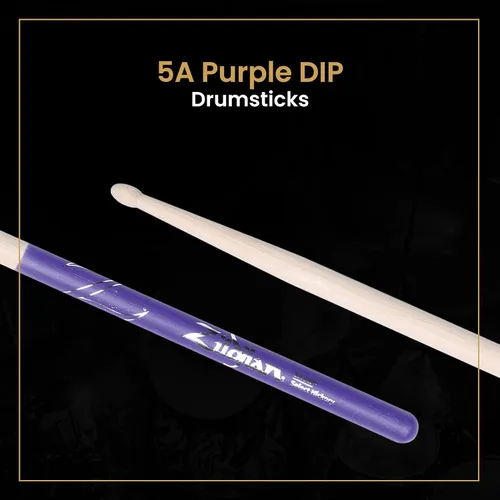 Vista 2 de Zildjian 5A - Baquetas para tambor (cabeza de nailon, color púrpura)