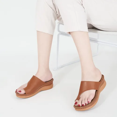 Vista 6 de Sandalias ortopédicas de cuña para mujer: cómodas y elegantes sandalias de verano para mujer, cómodas y casuales para caminar con plataforma
