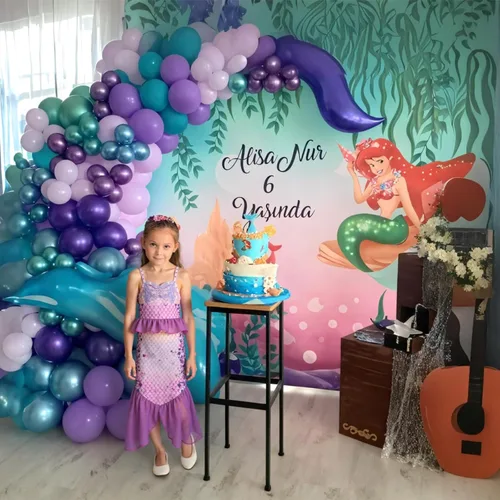 Vista 8 de Disfraz de sirena para niñas pequeñas, vestido de sirena para Halloween, vestido de princesa