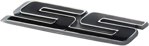 Vista 2 de Aimoll 1 emblema SS ABS adhesivo 3D logotipo para Impala cobalto Camaro 2010 2011 2012 2013 2014 2015 2016 2017 (negro cromado)