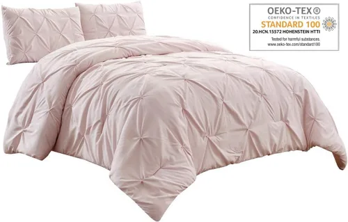 Vista 2 de WPM WORLD PRODUCTS MART Juego de edredón de microfibra de 2 piezas tamaño individual, ropa de cama alternativa plisada con plumón, para todas