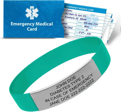 Vista 18 de Pulsera de identificación médica personalizada - Pulsera de seguridad para personas mayores grabada personalizada - Alerta de Alzheimer