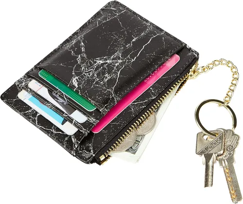 Vista 3 de Cartera minimalista para mujer, 8 tarjetas, monedero, monedero, bolsillo frontal, Casual