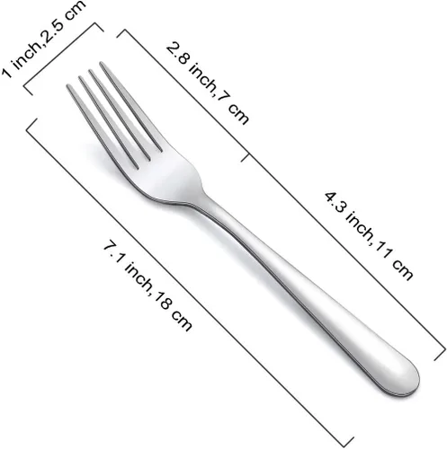 Vista 2 de Juego de 36 tenedores de acero inoxidable de 7.1 pulgadas, juego de tenedores de mesa duraderos, uso para el hogar, cocina y restaurante, pulido