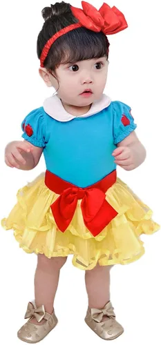 Vista 36 de Disfraz de princesa de Belle Sofía Blancanieves para niñas pequeñas, disfraz de princesa, Navidad, Halloween, mameluco con diadema