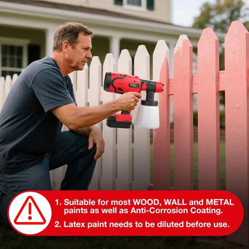 Vista 7 de Rociador de pintura para batería Milwaukee 18V - Pistola de espray HVLP de 600W con motor sin escobillas, botella de gran capacidad de 1000ml y 4