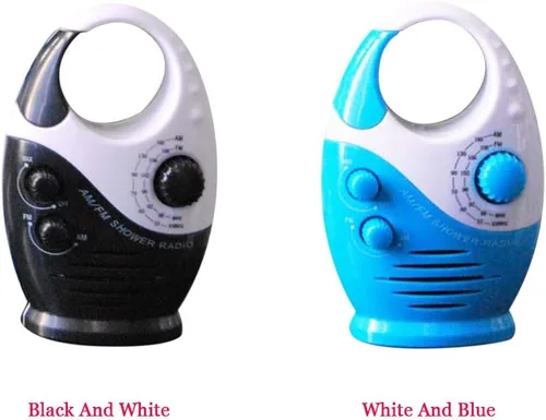 Vista 8 de Radio de ducha impermeable, radio AM/FM a prueba de salpicaduras con mango superior para uso en baño al aire libre - Altavoz integrado y volumen