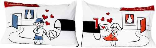 Vista 5 de Fundas de almohada Happily Ever After His and Hers Regalo ideal de aniversario, boda, compromiso y San Valentín para parejas, se adapta a